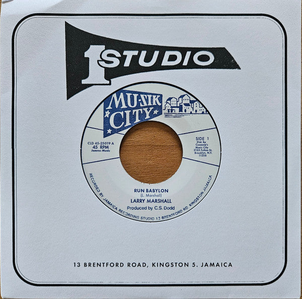 Larry Marshall : Run Babylon (7", Single, RE)