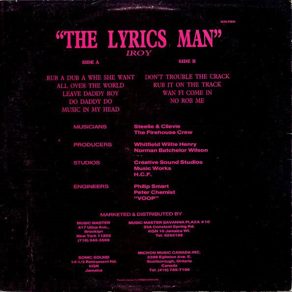I-Roy : The Lyrics Man (LP)