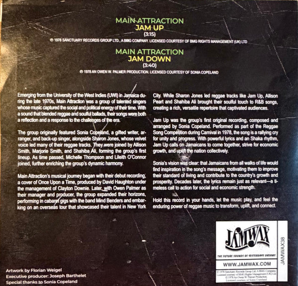 Main Attraction (7) : Jam Up / Jam Down (7", RE, Pic)