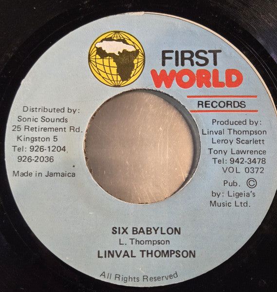 Linval Thompson : Six Babylon (7", Single)