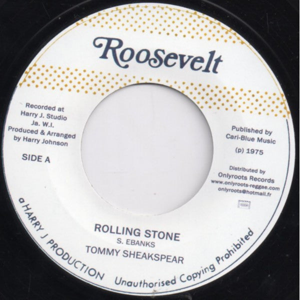 Tommy Sheakspear : Rolling Stone (7", RE)