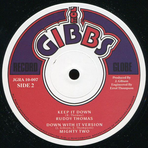 George Nooks, Ruddy Thomas : The Creator / Keep It Down (10", Mono, RE)