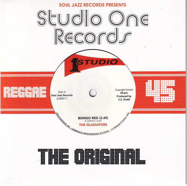 The Gladiators : Bongo Red (7", Single, RE)