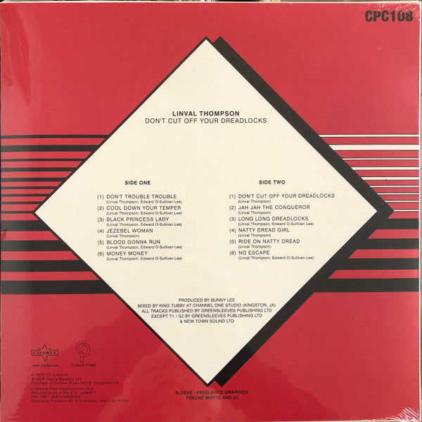 Linval Thompson : Don't Cut Off Your Dreadlocks (LP, Album, RE, RM, 50t)