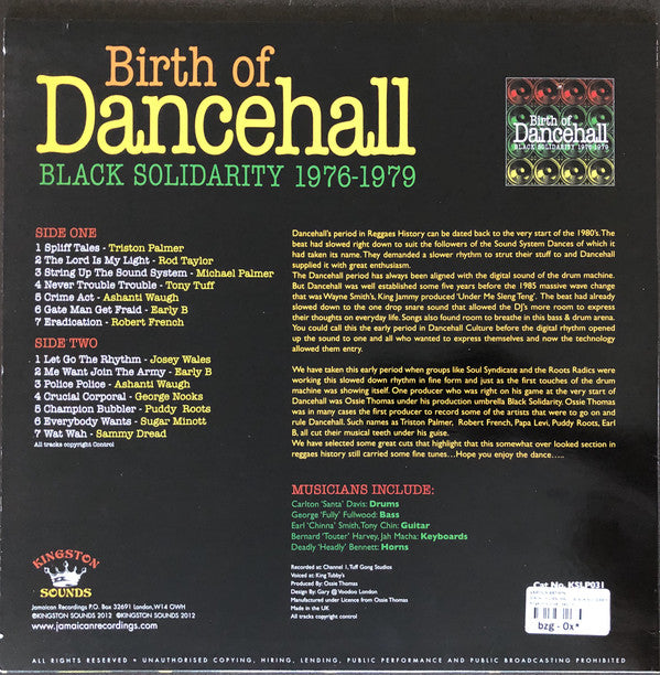 Various : Birth Of Dancehall (Black Solidarity 1976-1979) (LP, Comp)