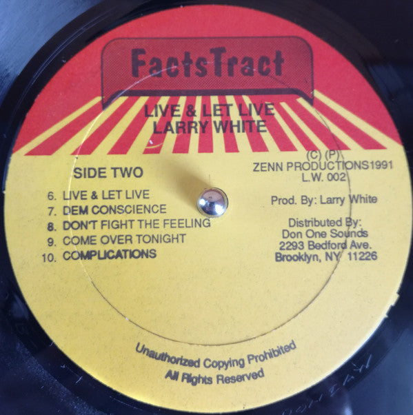 Larry White (5) : Live And Let Live (LP, Album)