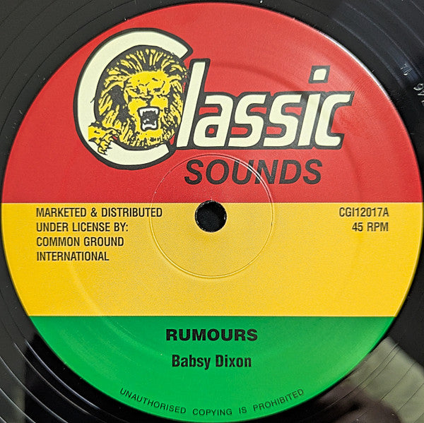 Babsy Dixon : Rumours / It's Too Late (12")
