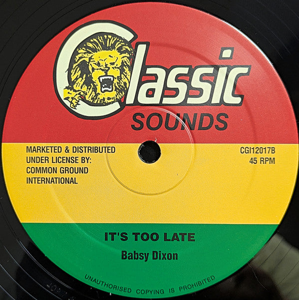 Babsy Dixon : Rumours / It's Too Late (12")