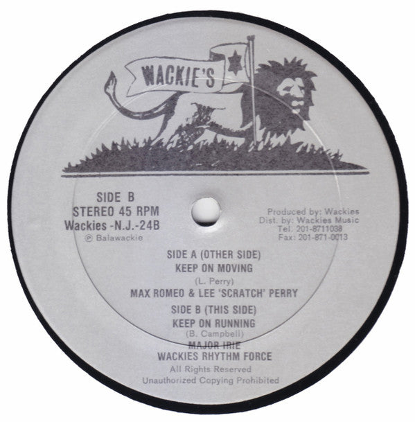 Max Romeo & Lee Perry / Major Irie & Wackies Rhythm Force : Keep On Moving / Keep On Running (12")