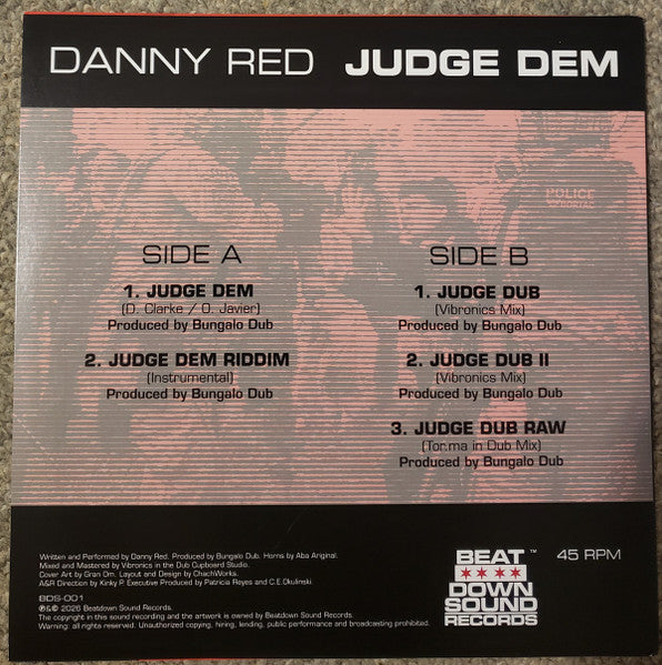 Danny Red / Bungalo Dub : Judge Dem (12")