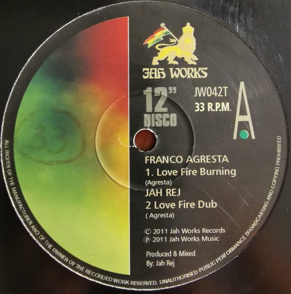 Ghetto Priest / Franco Agresta / Hornsman Coyote : I Came / Love Fire Burning (12")