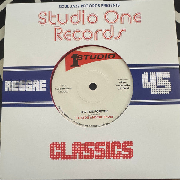 Carlton And The Shoes : Love Me Forever / Never Let Go (7", Single, S/Edition, Red)
