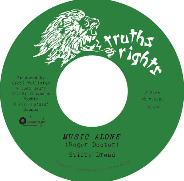 Stiffy Dread : Music Alone (7", RE)
