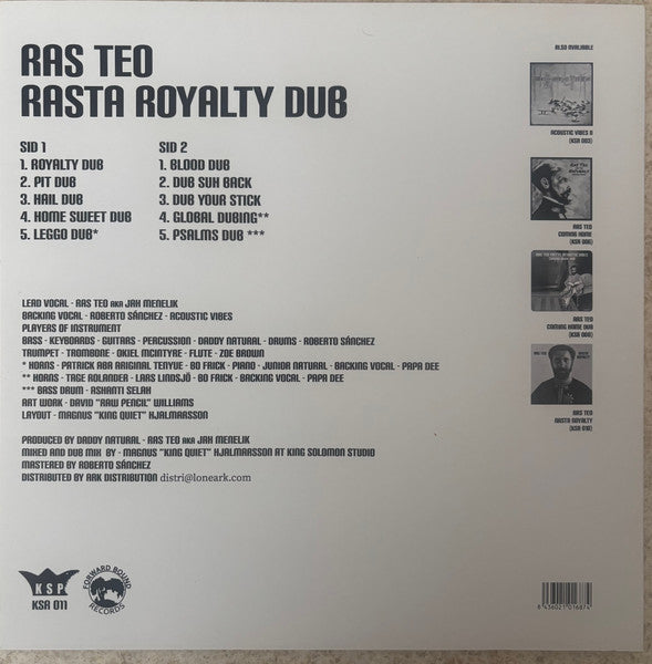 Ras Teo : Rasta Royalty Dub (LP, Album)