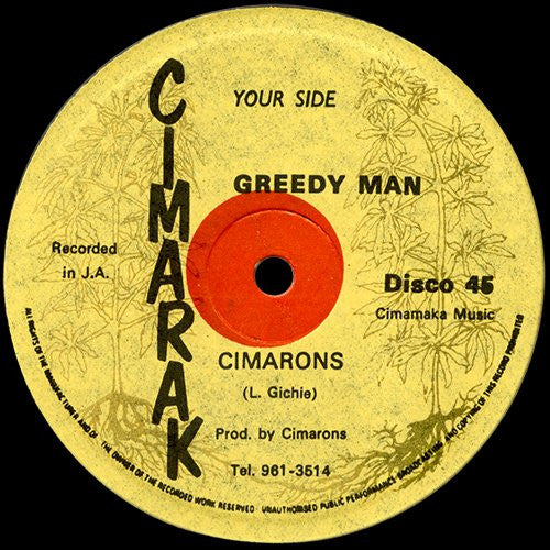 The Cimarons : Paul Bougle / Greedy Man (12")