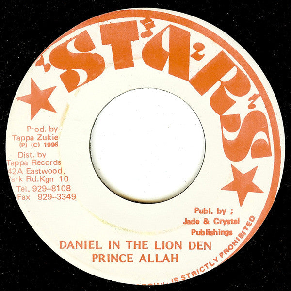Prince Alla : Daniel In The Lion Den (7")