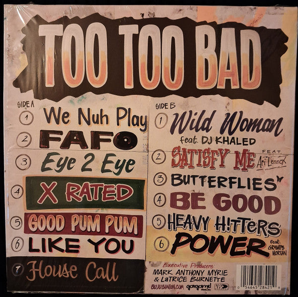 Buju Banton : Too Too Bad (LP, Album, Ora)
