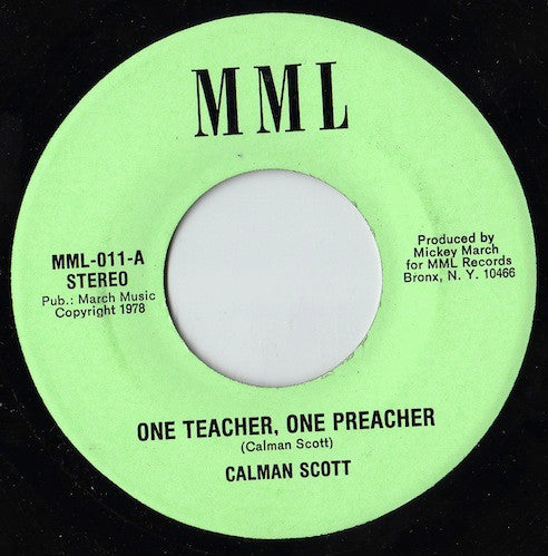 Calman Scott : One Teacher, One Preacher (7")