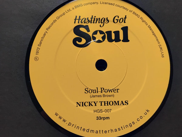 Nicky Thomas, The Chequers : Soul Power / Get Up Stand Up (7", Ltd)