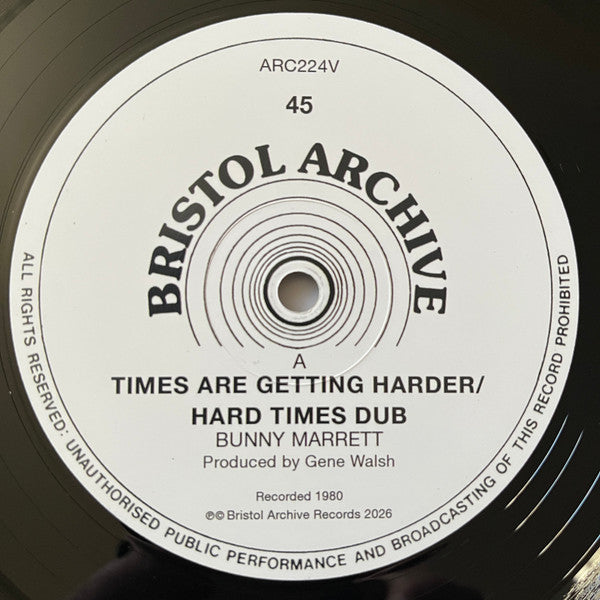 Bunny Marrett & Don Gordon (5) : Times Are Getting Harder / Running Dub (12", RE)