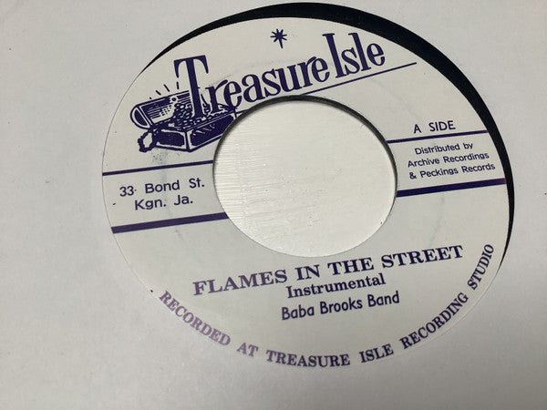 The Baba Brooks Band / Baba Brooks With Don Drummond : Flames In The Street (Instrumental) / Knock Out Punch (7")