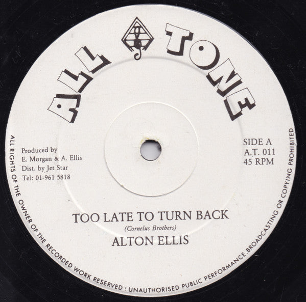 Alton Ellis : Too Late To Turn Back / Mr. Ska Beana (12", RE)