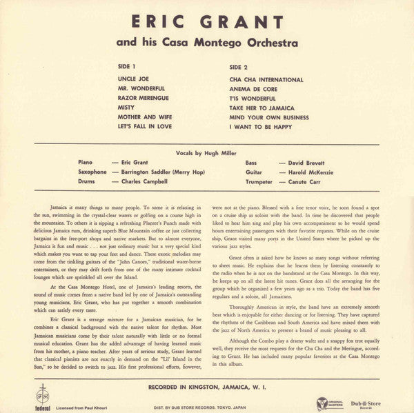 Eric Grant (2) : Cool At The Casa Montego (LP)
