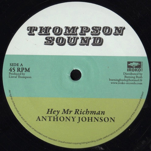Anthony Johnson / Bunny Lie Lie : Hey Mr Richman / Don't You Try (12", RE)