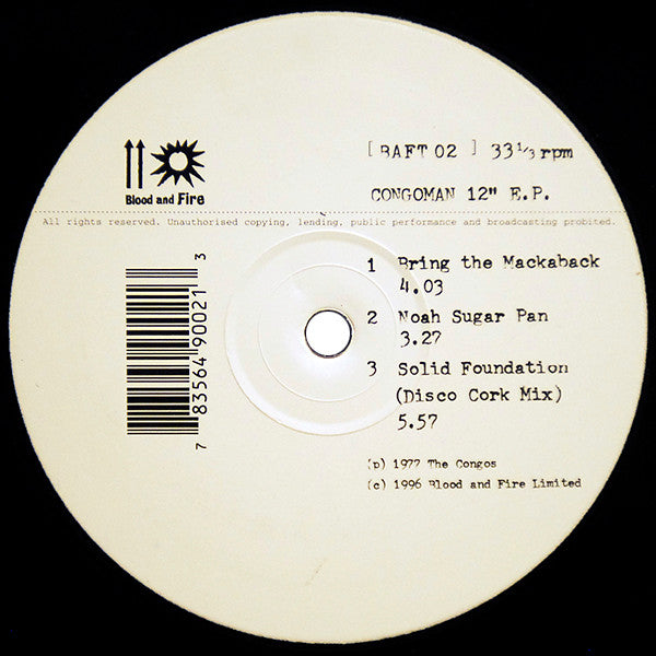 The Congos : Congoman 12" EP (12", EP)