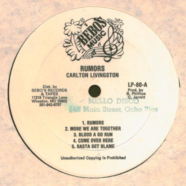 Carlton Livingston : Rumors (LP, Album)
