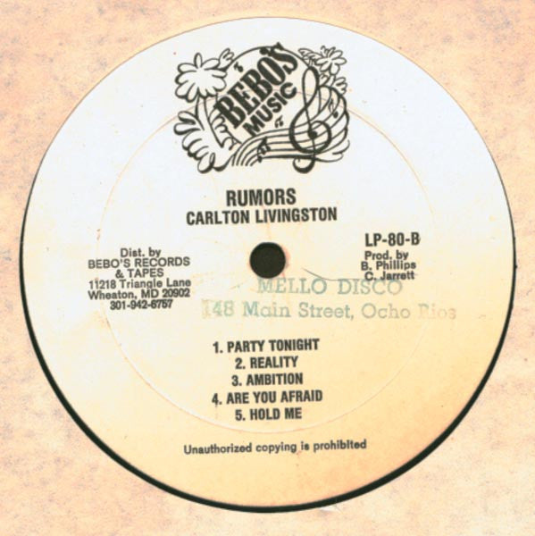 Carlton Livingston : Rumors (LP, Album)