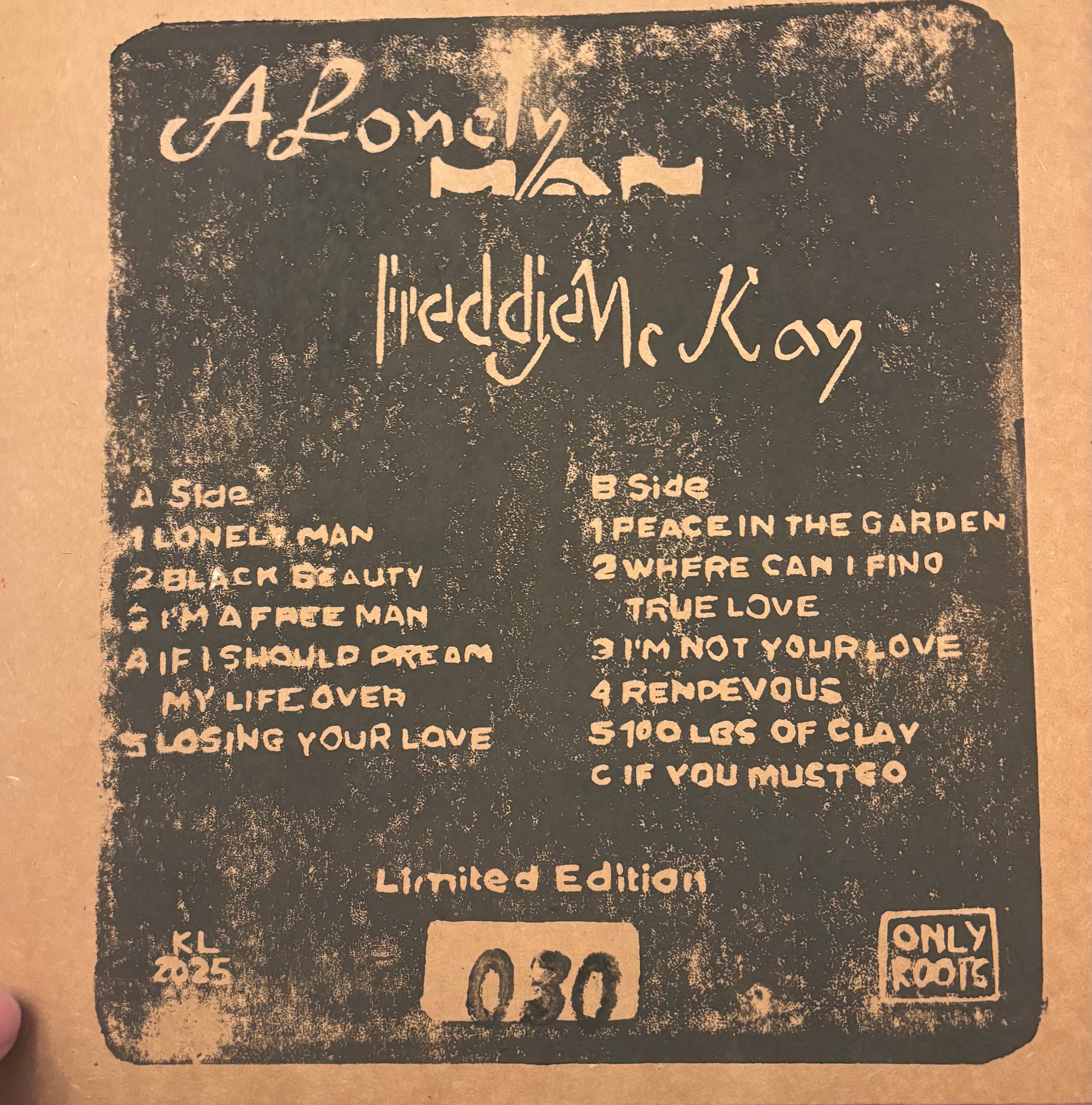 Lonely Man silk screen cover