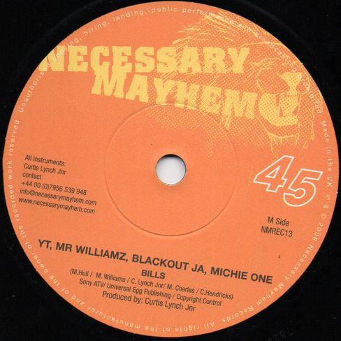 Million Stylez / YT, Mr Williamz, Blackout Ja, Michie One : Police In Helicopter / Bills (7")