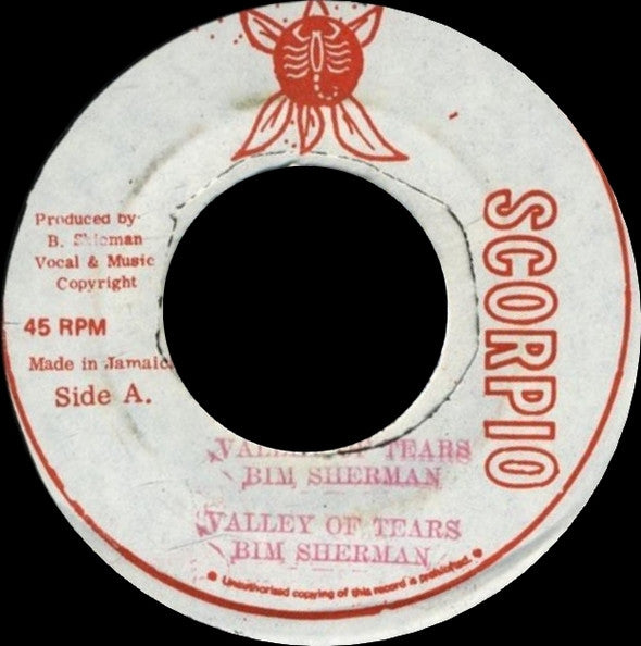 Bim Sherman : Valley Of Tears (7")