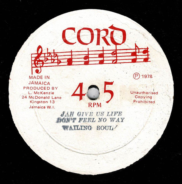 Wailing Souls & Ranking Trevor : War / Jah Give Us Life Don't Feel No Way (12")