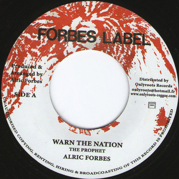 Alric Forbes : Warn The Nation (7", RE)