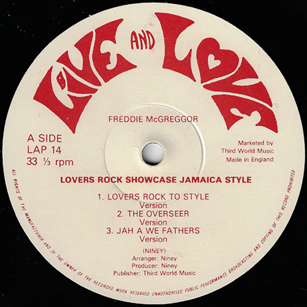 Freddie McGregor : Lovers Rock Showcase Jamaica Style (LP)