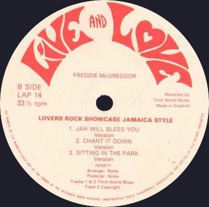 Freddie McGregor : Lovers Rock Showcase Jamaica Style (LP)