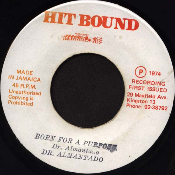 Dr. Alimantado : Born For  A Purpose (7")