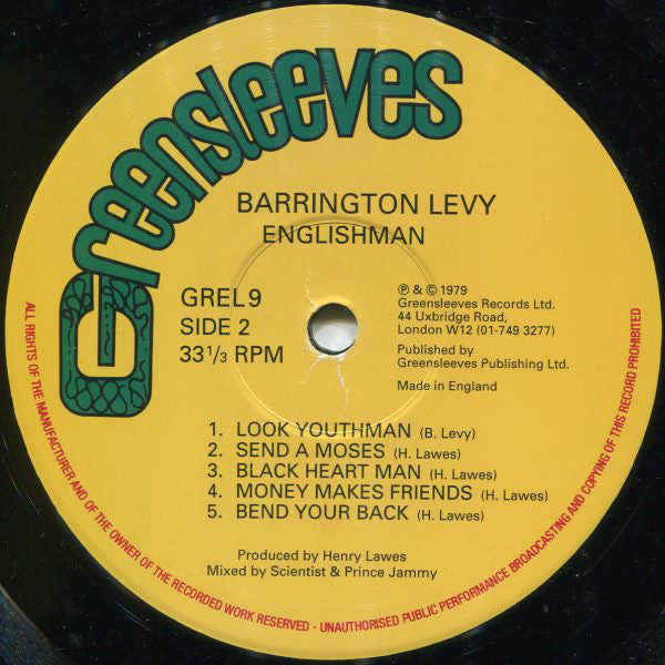 Barrington Levy : Englishman (LP, Album, RE)