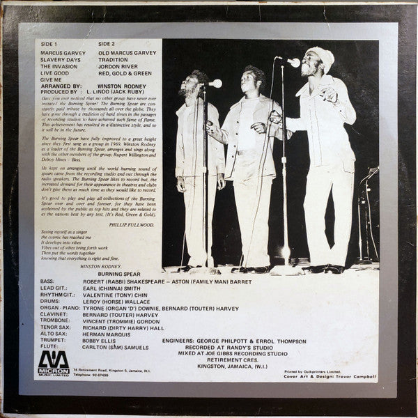 Burning Spear : Marcus Garvey (LP, Album)