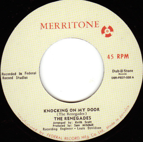The Renegades (13) / Hopeton Lewis : Knocking On My Door / Pick Yourself Up (7", Single)