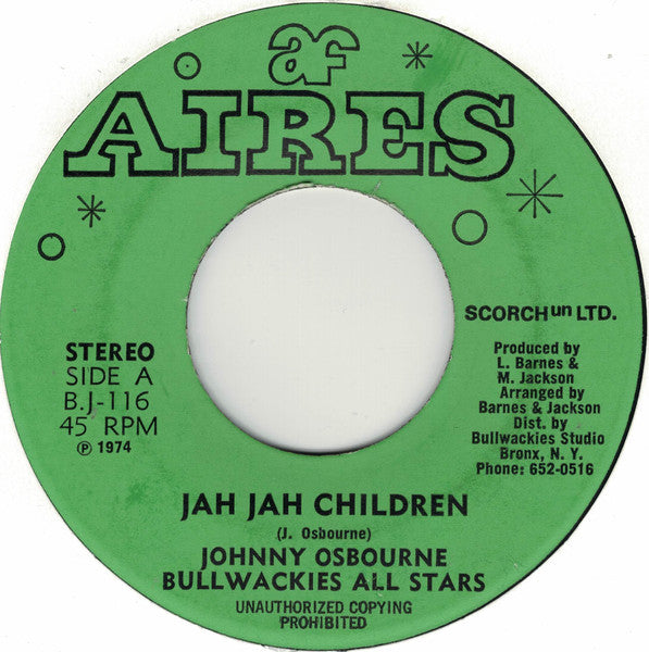 Johnny Osbourne, Bullwackies All Stars : Jah Jah Children (7")