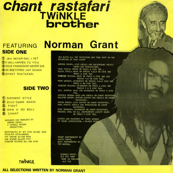 Twinkle Brothers : Chant Rastafari (LP, Album)