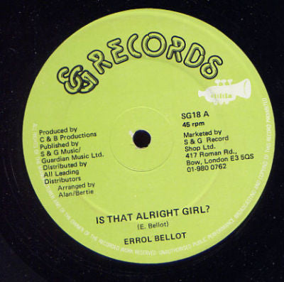 Errol Bellot : Is That Alright Girl? (12")