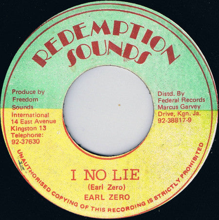 Earl Zero : I No Lie (7", Single)