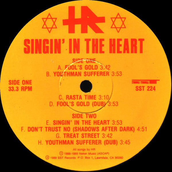 H.R. : Singin' In The Heart (LP, Album)