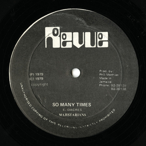 The Majesterians : So Many Times (12")