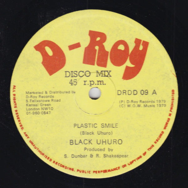 Black Uhuro* : Plastic Smile / Guess Who's Coming To Dinner? (12")