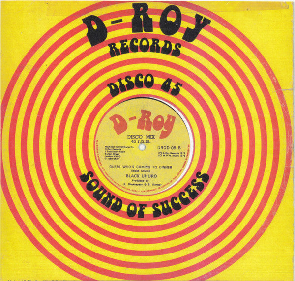 Black Uhuro* : Plastic Smile / Guess Who's Coming To Dinner? (12")